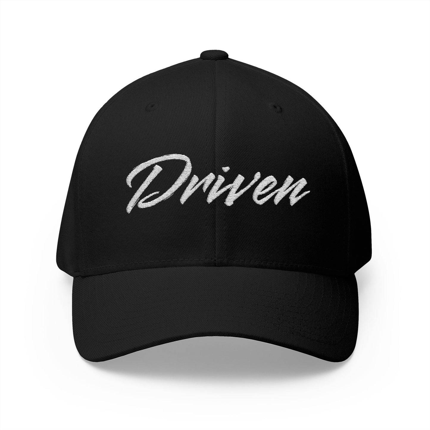 Embroidered 'Driven' Cap - Closed back, White Text
