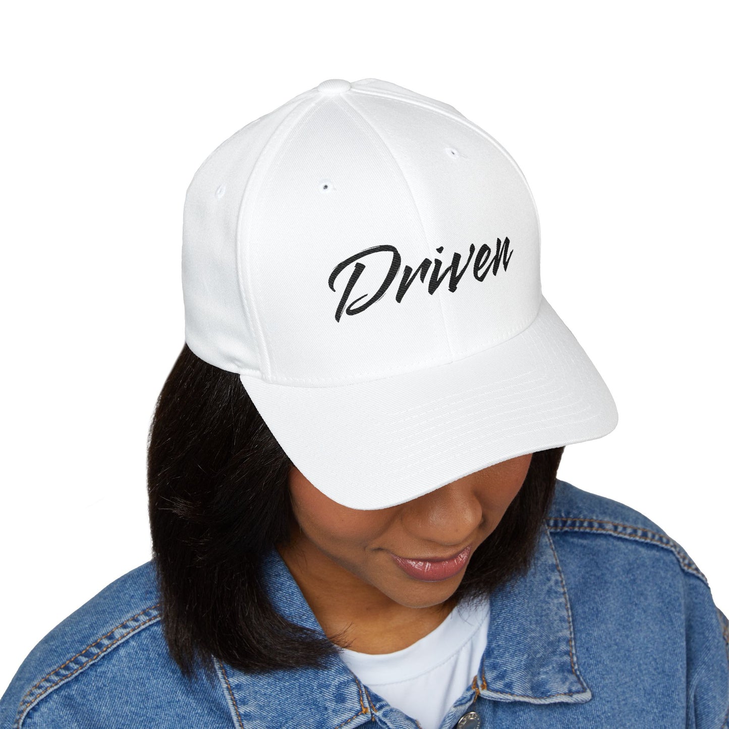 Embroidered 'Driven' Cap - Closed back, Black Text